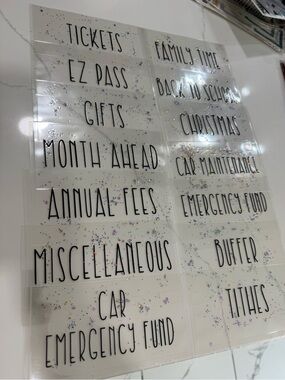 A6 Clear Glitter Cash Envelopes